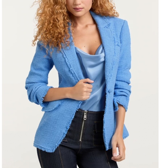 NWT Cinq à Sept Khloe Boucle Blazer - French Blue - Picture 2 of 7